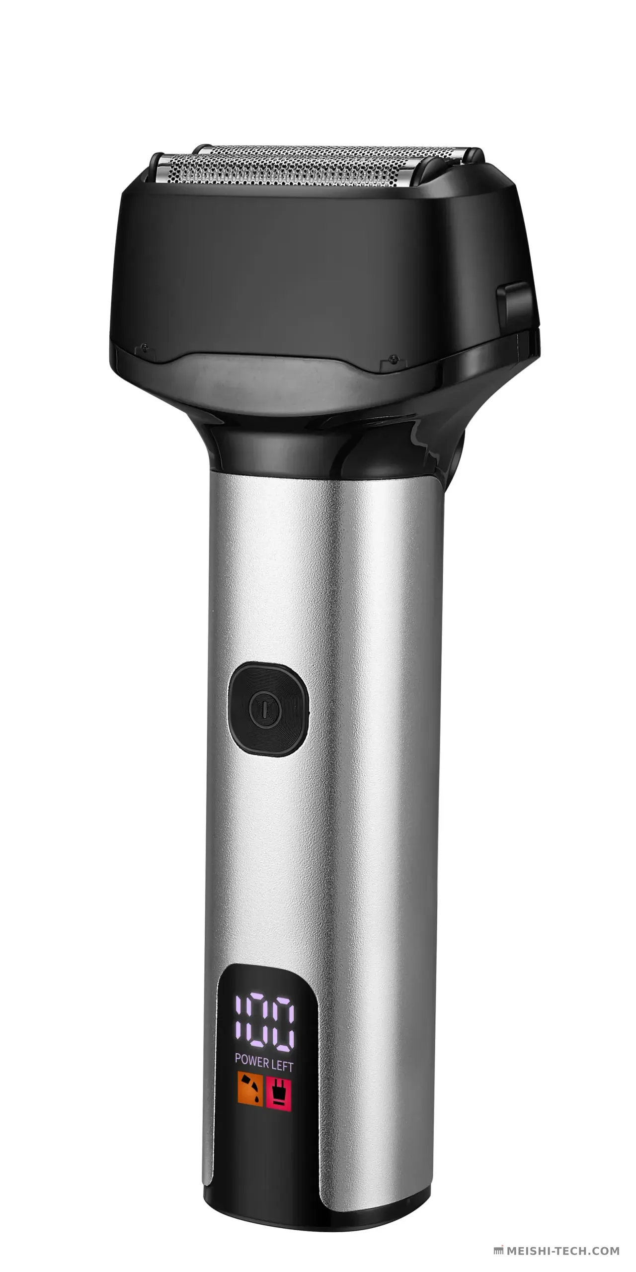 MS-2202 Metal Double-Foil Electric Shaver — Silver / Black